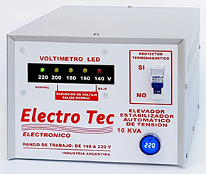 Elevador Tensión Automático ElectroTec 10 Kva Rango 140v