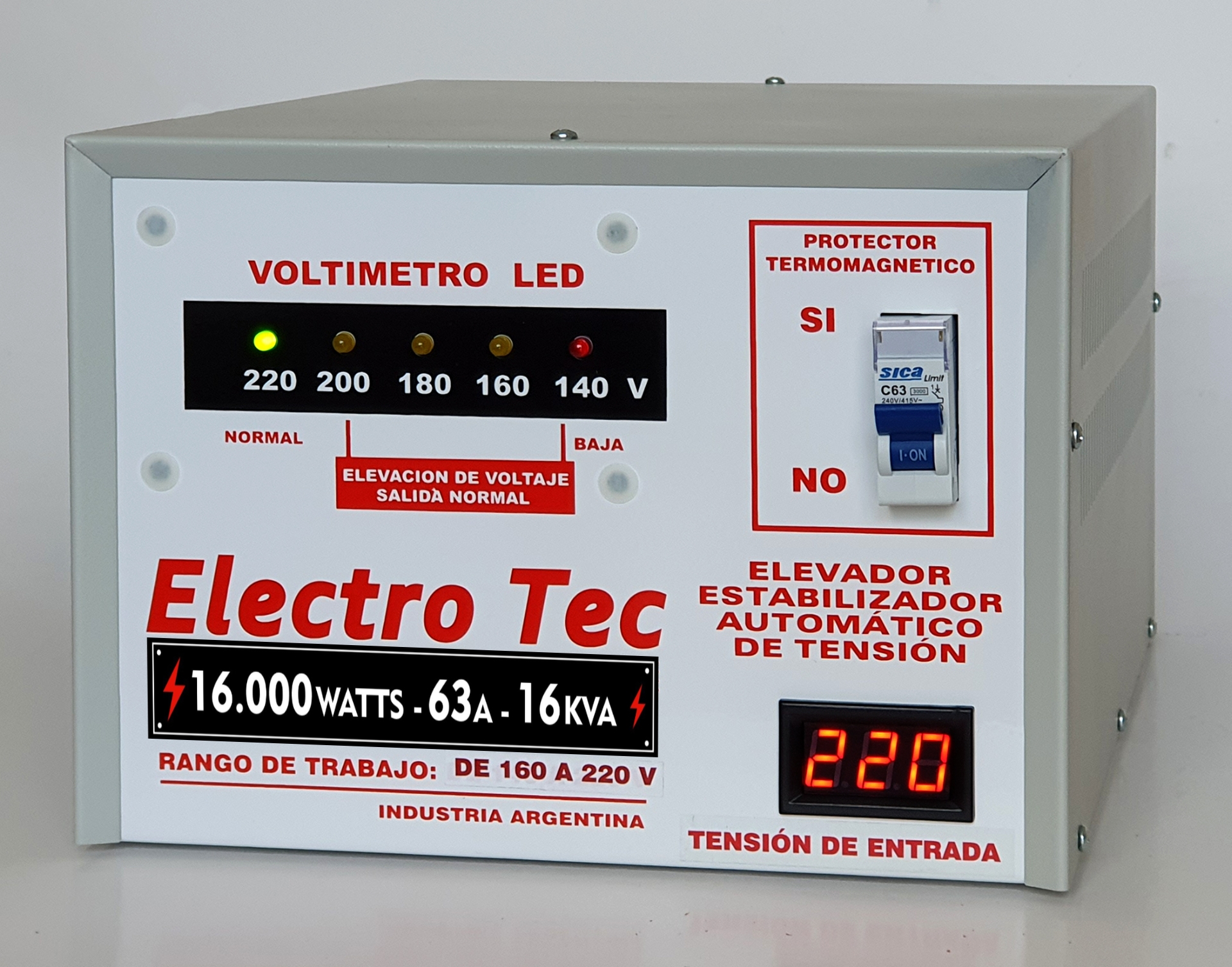 Elevador Tensión Automático ElectroTec 16 Kva Rango 160v