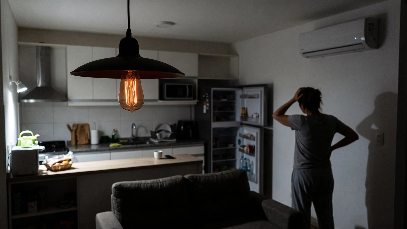Luz débil en una casa por baja tensión