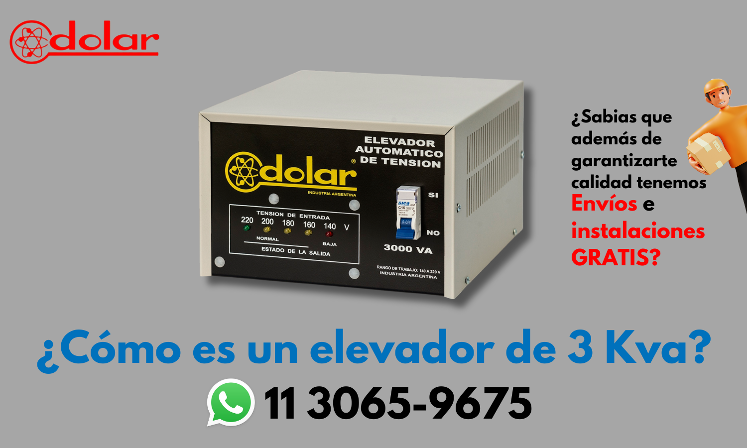 Elevador de Tensión Dolar 3Kva 3000VA (15AMP) ⚡ 