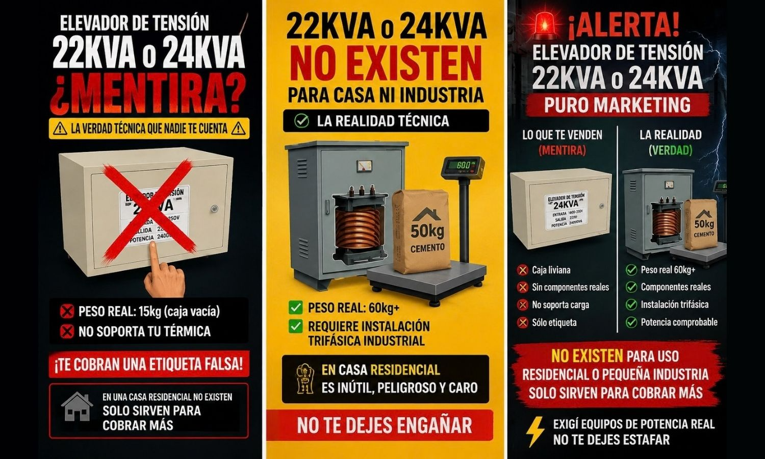 Elevadores de 22 y 24 kVA: ¿son una estafa?