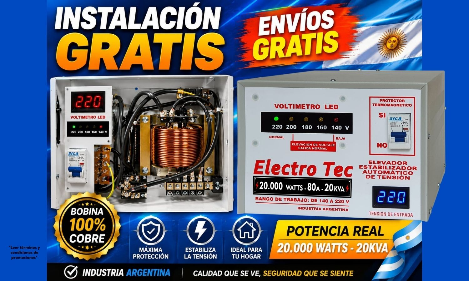 Subidor de voltaje 20.000 watts: por qué en el GBA es el único que no corta en invierno con todo encendido