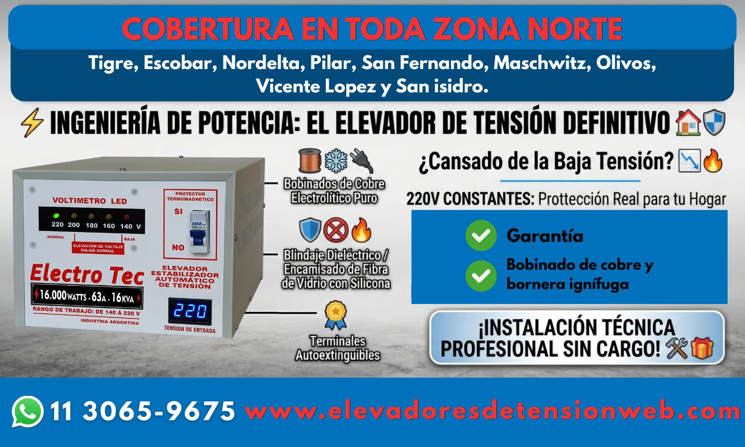Baja tensión en Zona Norte: qué elevador conviene en Benavidez, Tigre y Pilar