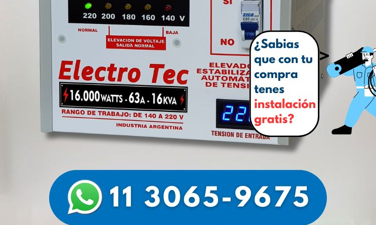 Regulador de voltaje 16 kVA para aires acondicionados: cuántos podés conectar con 63A reales