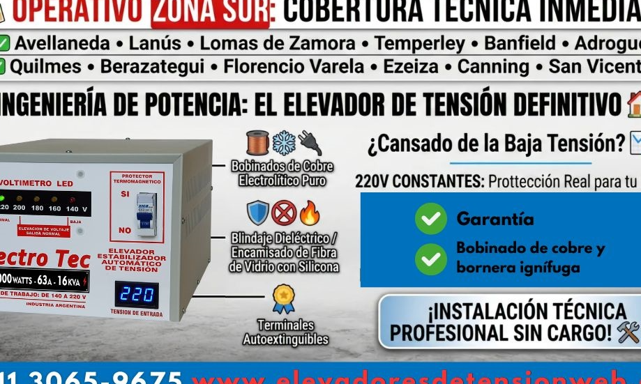  Baja tensión en Zona Sur: por qué los elevadores comunes fallan en Lomas de Zamora, Quilmes y Florencio Varela